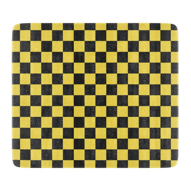 Planche À Découper Damier jaune et noir (Devant)