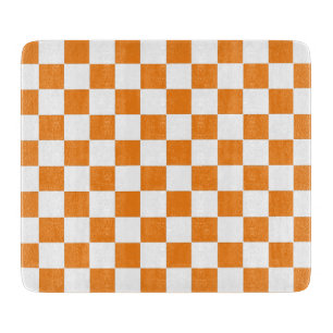 Planche À Découper Damier Orange et Blanc 