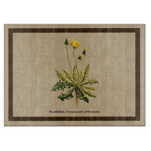 Planche À Découper Dandelion Sur Vieux Papier