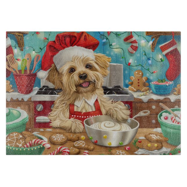 Planche À Découper Dandie Dinmont Terrier Cuisine de Noël (Devant)