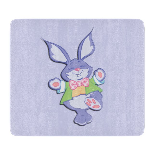 Planche À Découper Danser Violet Bunny de Pâques (Devant)
