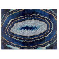 Dark Blue Geode and Gold Digital Art