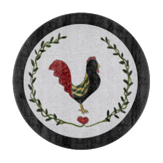Planche à découper de coq d'art populaire et de