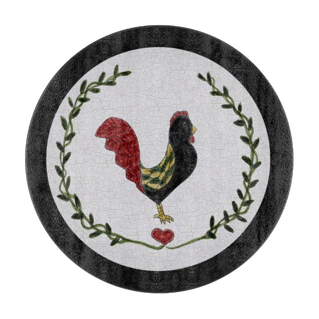 Planche à découper de coq d'art populaire et de (Devant)