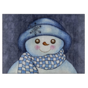 Planche à découper de cuisine bonhomme de neige de