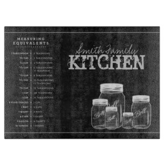Planche à découper de cuisine de pots de maçon de