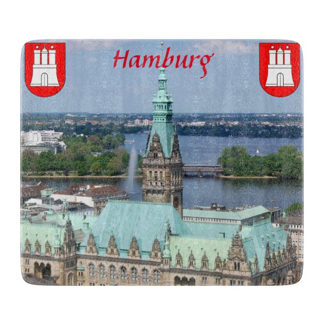 Planche à découper de Hambourg Townhall Glas (Devant)