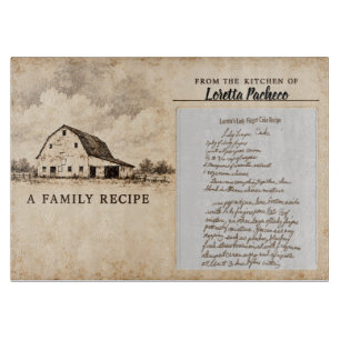 Planche à découper de recette de famille de ferme