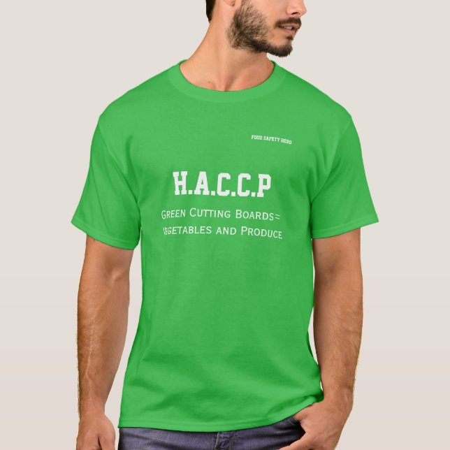 Planche à découper de vert de T-shirt de HACCP (Devant)