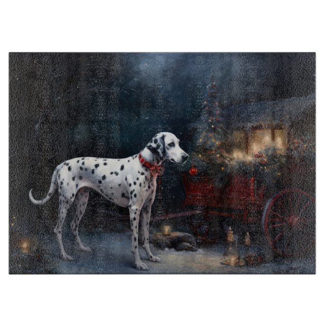 Planche À Découper Décor de Noël Dalmatien Snowy (Devant)