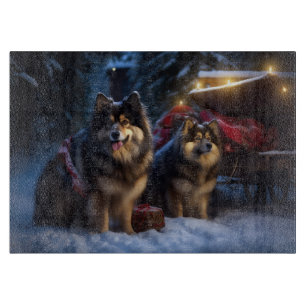 Planche À Découper Décor de Noël Lapphund Snowy Sleigh