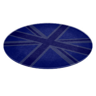 Planche À Découper Décor Union Jack bleu NAvy