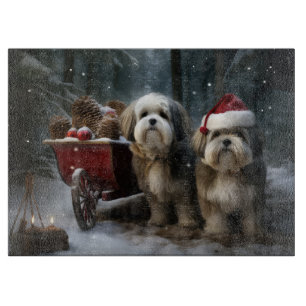 Planche À Découper Décoration de Noël au traîneau enneigé Malti Tzu