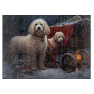 Planche À Découper Décoration de Noël Traîneau de Poodle Snowy