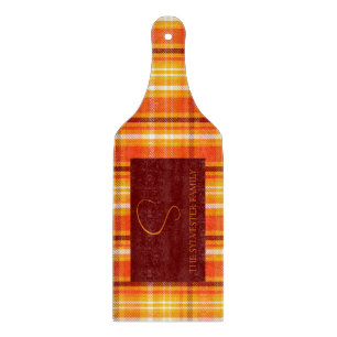 Planche À Découper Décoration d'intérieur carreaux orange automne Sai