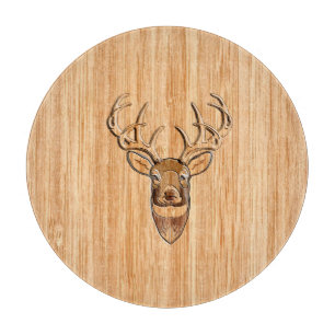 Planche À Découper Décoration en bois de Buck Deer Head