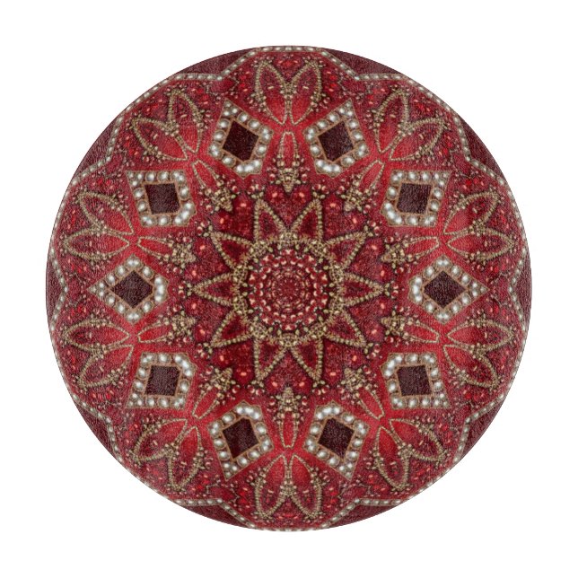Planche à découper décorative rouge (Devant)