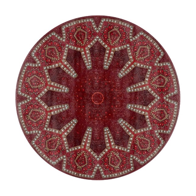 Planche à découper décorative rouge (Devant)