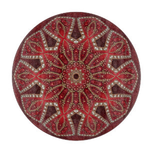 Planche à découper décorative rouge