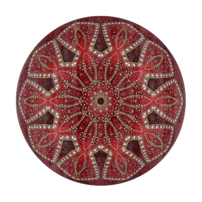 Planche à découper décorative rouge (Devant)