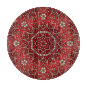 Planche à découper décorative rouge