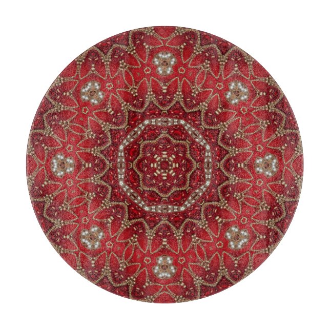 Planche à découper décorative rouge (Devant)