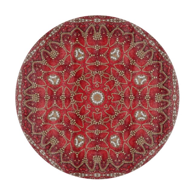 Planche à découper décorative rouge (Devant)