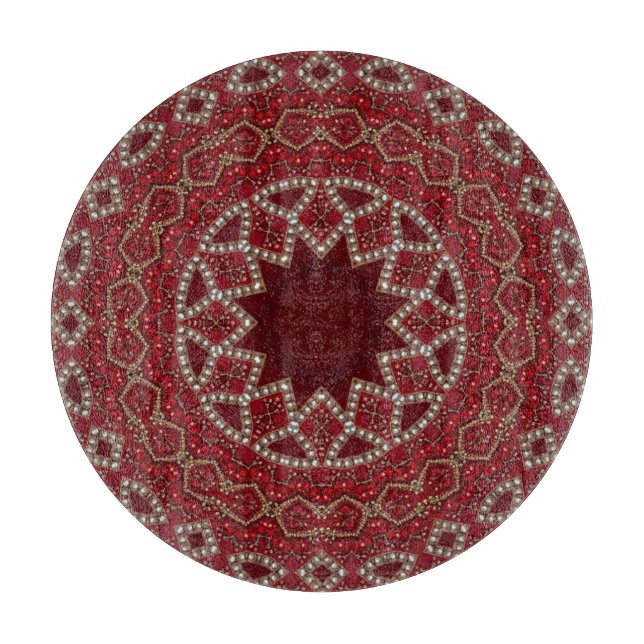 Planche à découper décorative rouge (Devant)