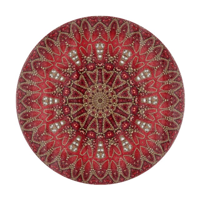 Planche à découper décorative rouge (Devant)