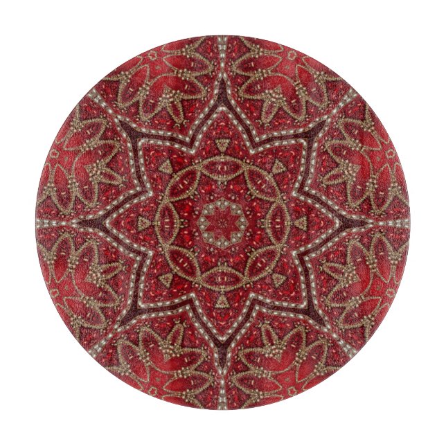 Planche à découper décorative rouge (Devant)
