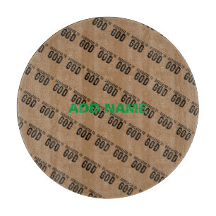 PLANCHE À DÉCOUPER DÉDIÉ À DIEU PERSONNALISABLE COOL TEXTE NOIR