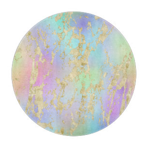 Planche À Découper Dégradé de arc-en-ciel moderne et motif de marbre 