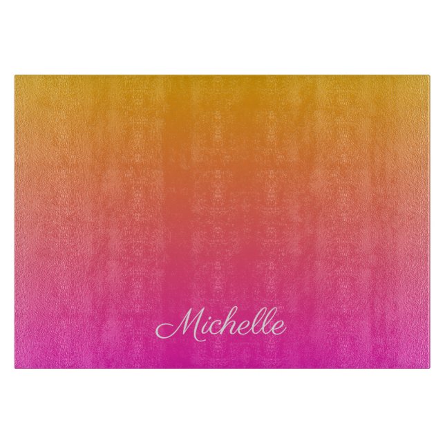 Planche À Découper dégradé jaune et rose ombre (Devant)