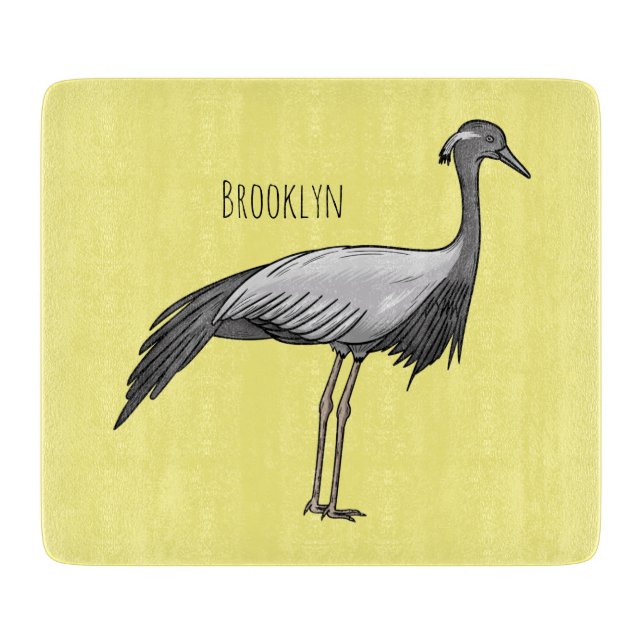 Planche À Découper Demoiselle crane bird cartoon illustration (Devant)