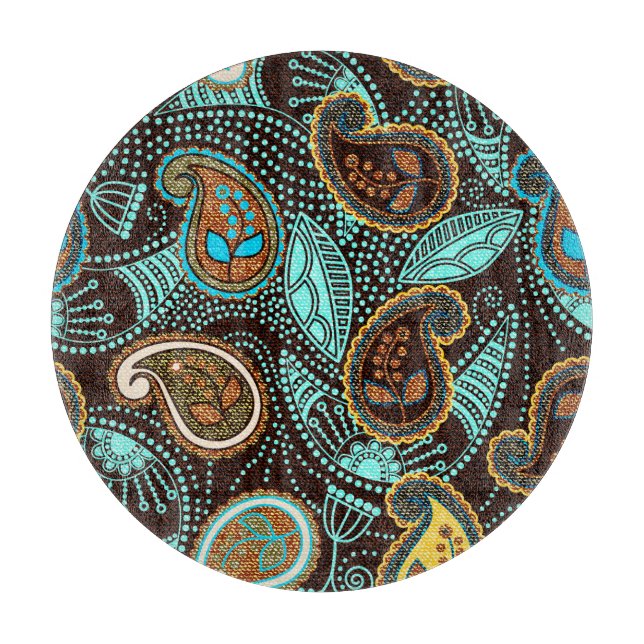 Planche À Découper Denim Paisley : Motif de texture de Jeans sans cou (Devant)