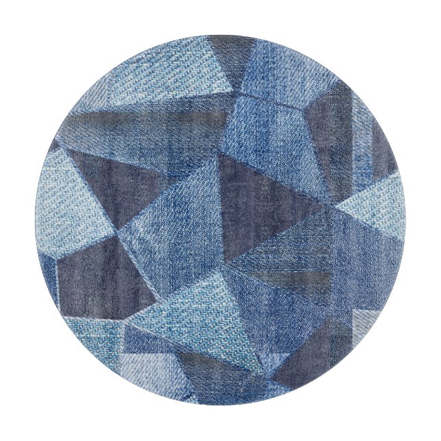 Planche À Découper Denim Urban : Patchwork à rayures détendues. (Devant)