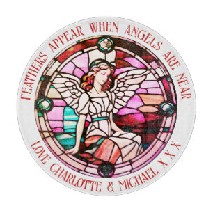 Planche À Découper Des Plumes Apparaissent Lorsque Les Anges Sont Prè