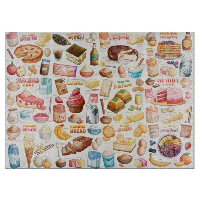 Planche à découper des recettes de gâteaux (Devant)