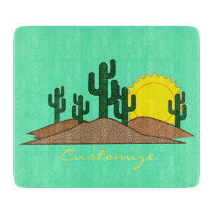 Planche À Découper Desert du Saguaro Cactus Sunset Thunder_Cove