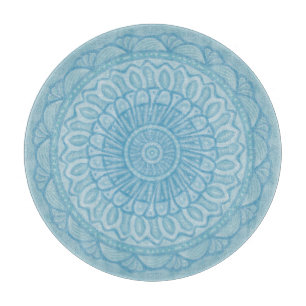 Planche À Découper Design boho bleu et turquoise moderne