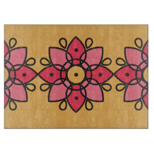 Planche À Découper design coloré jaune et rose pour la maison