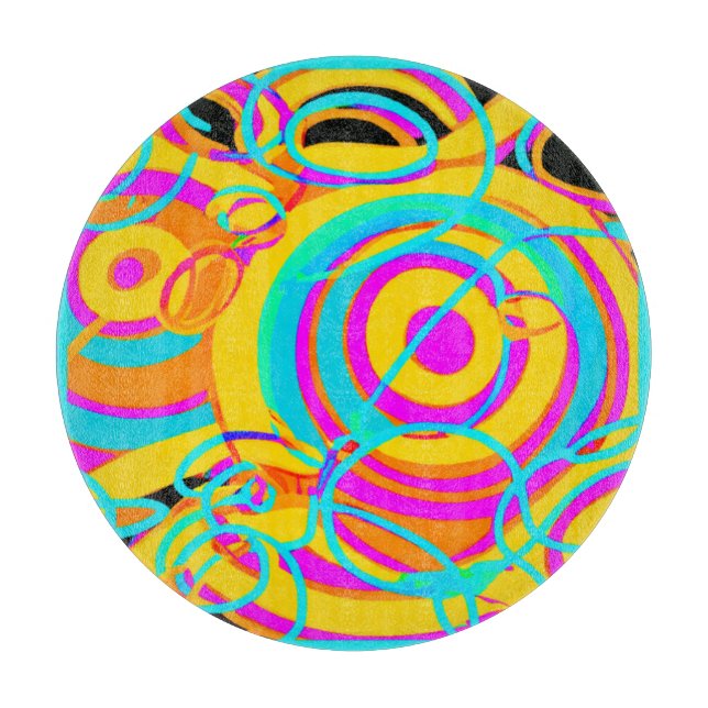 Planche À Découper Design d'art Motif en néon électrique (Devant)