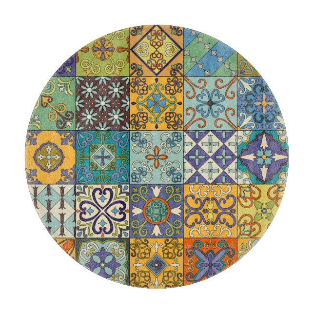 Planche À Découper Design de carreaux Talavera portugais (Devant)