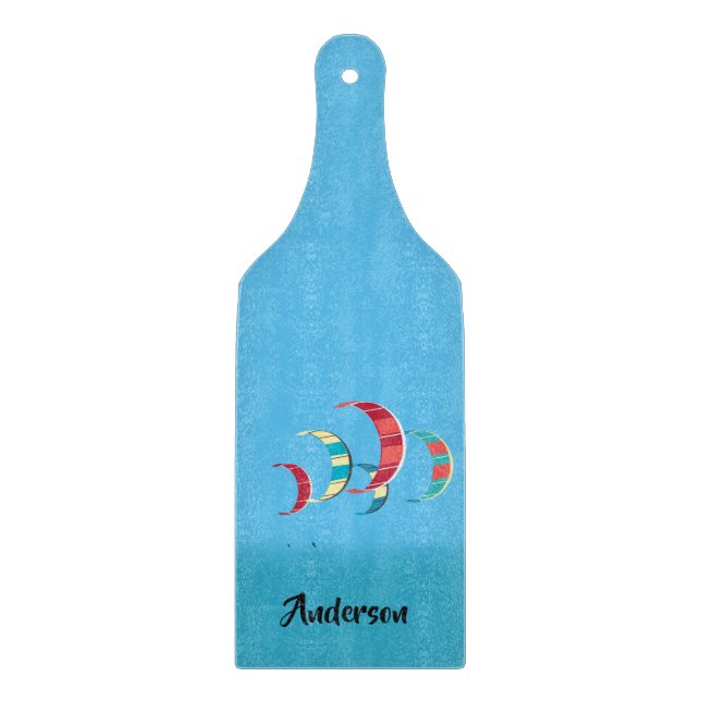 Planche À Découper Design de Kiteboard bleu (Devant)