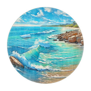 Planche À Découper Design de scène rocheuse côtière