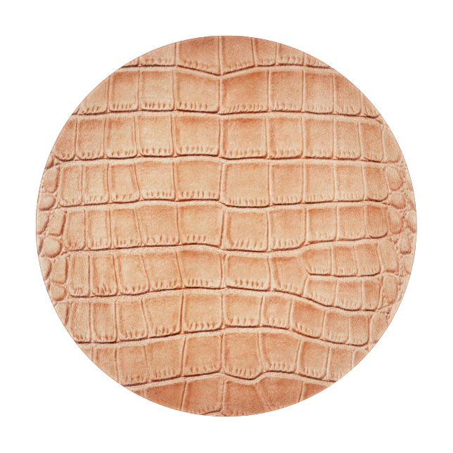 Planche À Découper Design en cuir de reptile orange (Devant)