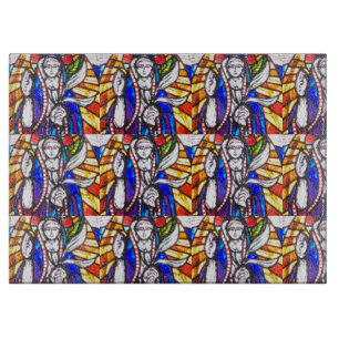 Planche À Découper Design en verre tendu avec la figure religieuse.