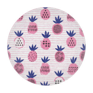 Planche À Découper Design enfant ananas, motif vintage.