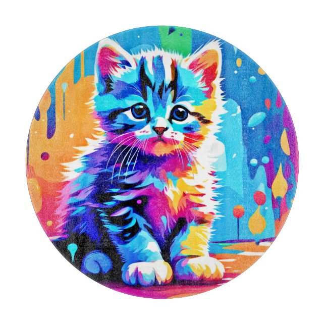 Planche À Découper Design Kitten coloré (Devant)