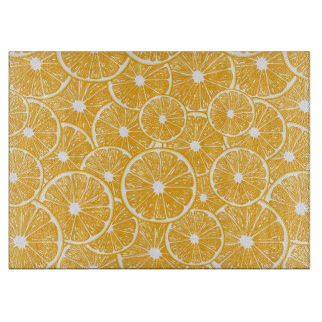 Planche À Découper Design motif en tranches orange (Devant)